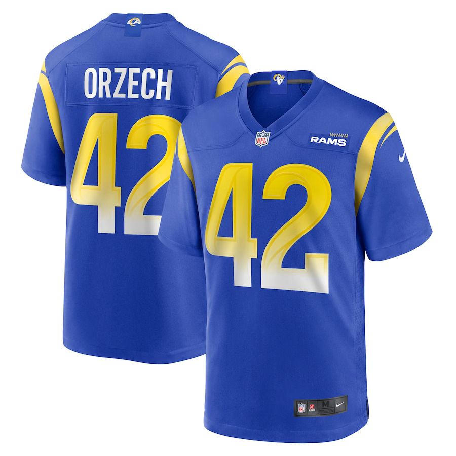 Men Los Angeles Rams 42 Matthew Orzech Nike Royal Game NFL Jersey